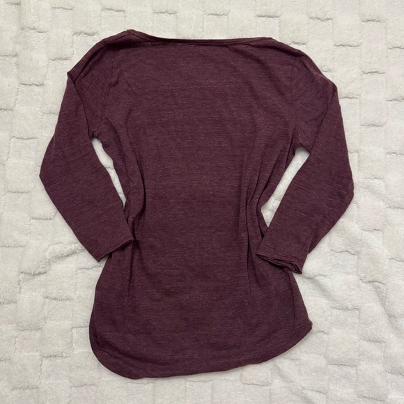 Lucky Brand Burgundy Graphic Boho Hasma Elephant Tee 3/4 Sleeve - Women’s Small - Picture 2 of 3